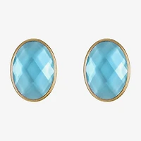 Monet Jewelry Womens Purple Glass Oval Clip On Earrings