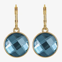 Monet Jewelry Womens Pink Glass Round Cushion Drop Earrings