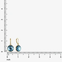 Monet Jewelry Womens Pink Glass Round Cushion Drop Earrings