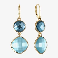Monet Jewelry Womens Pink Glass Round Cushion Drop Earrings