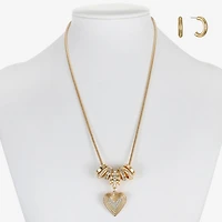 Liz Claiborne Womens Glass Heart 2-pc. Jewelry Set
