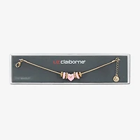 Liz Claiborne Womens Glass Heart Charm Bracelet