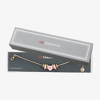 Liz Claiborne Womens Glass Heart Charm Bracelet