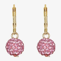 Monet Jewelry Womens Pink Glass Round Drop Earrings