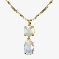 Monet Jewelry Womens Glass Cushion 17 Inch Pendant Necklace