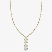 Monet Jewelry Womens Glass Cushion 17 Inch Pendant Necklace