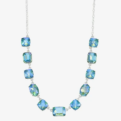 Monet Jewelry Womens Green 17 Inch Collar Necklace