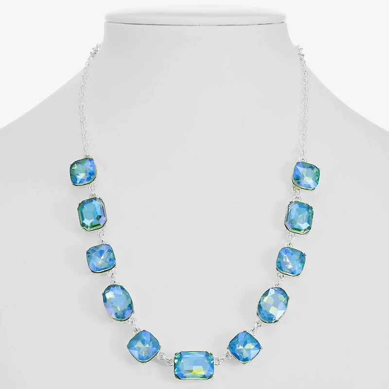 Monet Jewelry Womens Green 17 Inch Collar Necklace
