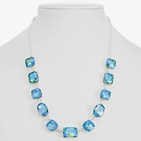 Monet Jewelry Womens Green 17 Inch Collar Necklace