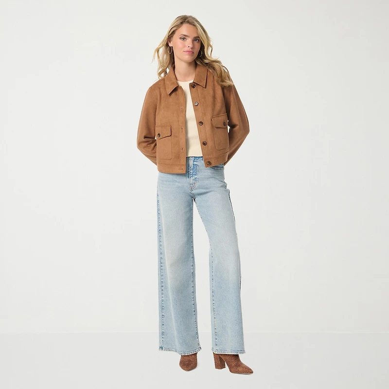 JS Jessica Simpson Womens High Rise Wide Leg Jean