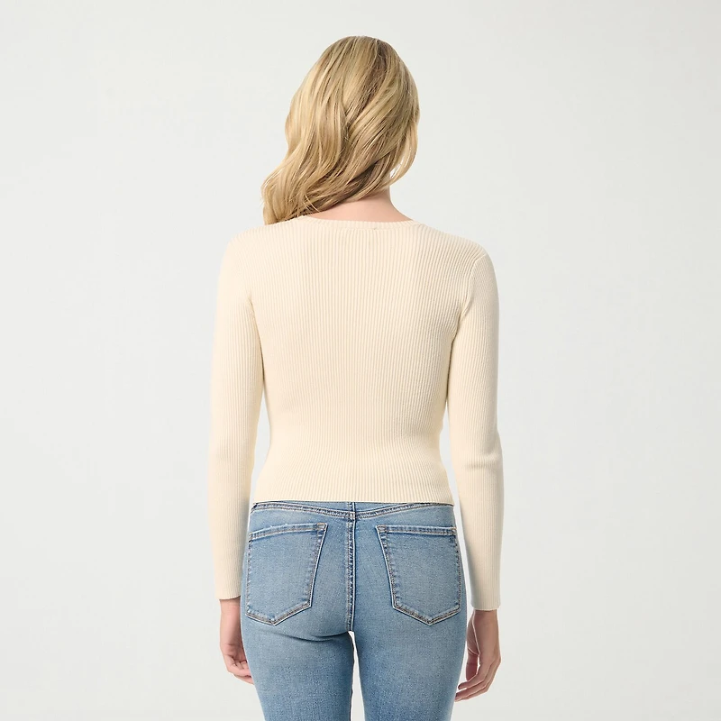 JS Jessica Simpson Womens Boat Neck Long Sleeve Pullover Sweater