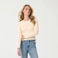 JS Jessica Simpson Womens Boat Neck Long Sleeve Pullover Sweater