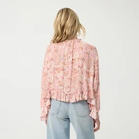 JS Jessica Simpson Womens Mock Neck Long Sleeve Blouse