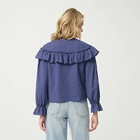 JS Jessica Simpson Womens V Neck Long Sleeve Blouse