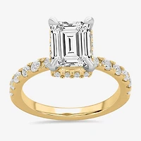 (H-I / Si1-Si2) Womens 3 3/4 CT. T.W. Lab Grown White Diamond 14K Gold Side Stone Engagement Ring