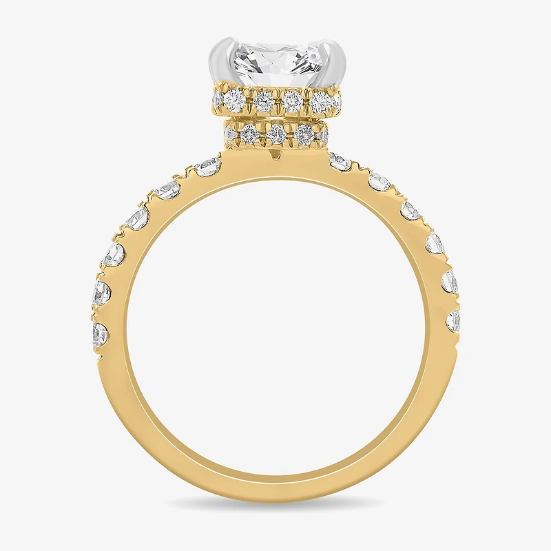 (H-I / Si1-Si2) Womens 3 3/4 CT. T.W. Lab Grown White Diamond 14K Gold Side Stone Engagement Ring
