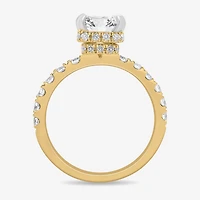 (H-I / Si1-Si2) Womens 3 3/4 CT. T.W. Lab Grown White Diamond 14K Gold Side Stone Engagement Ring