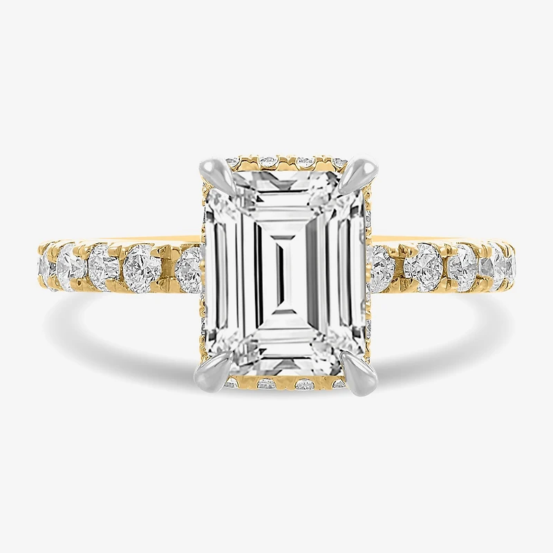 (H-I / Si1-Si2) Womens 3 3/4 CT. T.W. Lab Grown White Diamond 14K Gold Side Stone Engagement Ring
