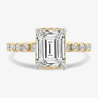 (H-I / Si1-Si2) Womens 3 3/4 CT. T.W. Lab Grown White Diamond 14K Gold Side Stone Engagement Ring