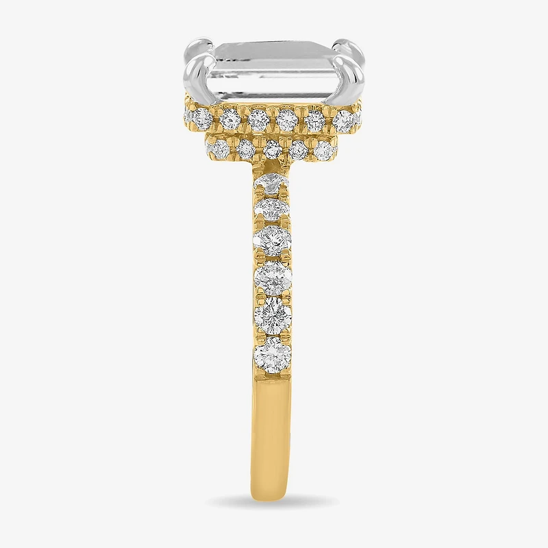 (H-I / Si1-Si2) Womens 3 3/4 CT. T.W. Lab Grown White Diamond 14K Gold Side Stone Engagement Ring
