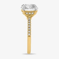 (H-I / Si1-Si2) Womens 3 1/4 CT. T.W. Lab Grown White Diamond 14K Gold Round Side Stone Engagement Ring