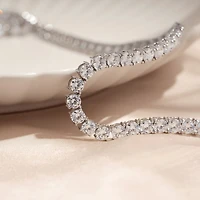 Diamonart Womens White Cubic Zirconia Sterling Silver Inch Tennis Necklace