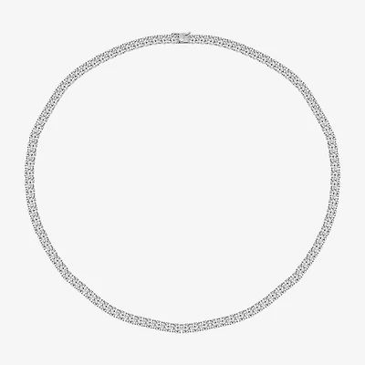 Diamonart Womens White Cubic Zirconia Sterling Silver Inch Tennis Necklace