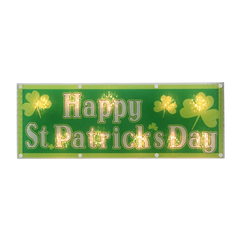 Northlight 17in Lighted Holographic Happy Silhouette St. Patricks Day Window Decor
