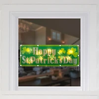 Northlight 17in Lighted Holographic Happy Silhouette St. Patricks Day Window Decor