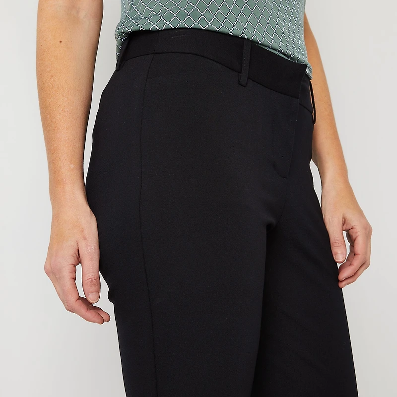 Liz Claiborne Adaptive Emma Ponte Womens Easy-on + Easy-off Seated Wear Straight Mid Rise Ankle Pant