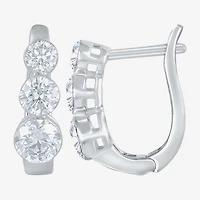 Floating Diamonds (F / Vs2) Womens 2 CT. T.W. Lab Grown White Diamond 14K Gold 16.1mm Hoop Earrings