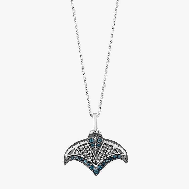 Womens Diamond Accent Natural White Diamond Accent Sterling Silver 18 Inch Pendant Necklace