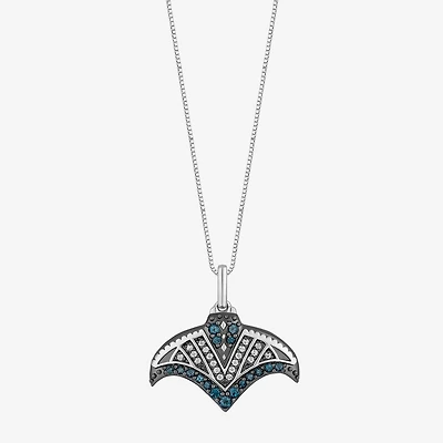 Womens Diamond Accent Natural White Diamond Accent Sterling Silver 18 Inch Pendant Necklace