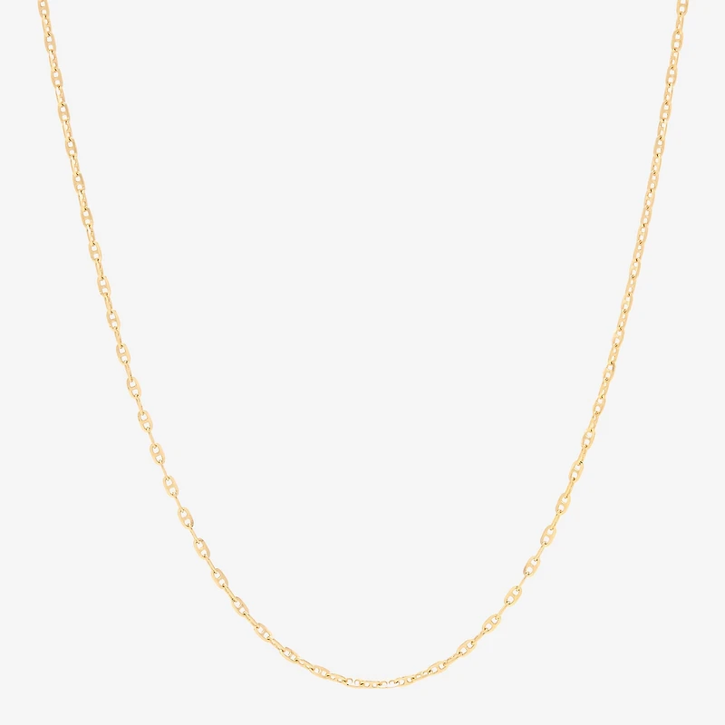 Made in Italy Womens 14K Gold 18 Inch Mariner Chain Necklace
