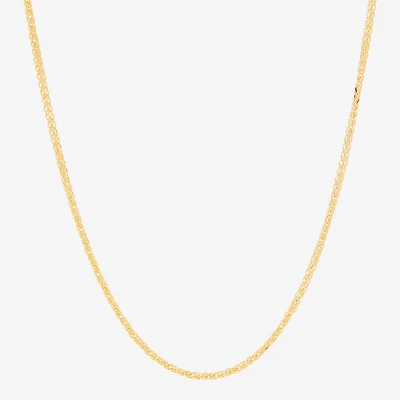 Made in Italy Womens 14K Gold 20 Inch Wheat Chain Necklace