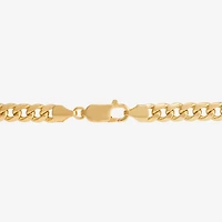 Mens 14K Gold 8 Inch Semisolid Cuban Circle Chain Bracelet