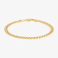 Mens 14K Gold 8 Inch Semisolid Cuban Circle Chain Bracelet