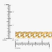 Mens 14K Gold 8 Inch Semisolid Cuban Circle Chain Bracelet