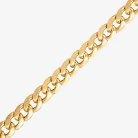 Mens 14K Gold 8 Inch Semisolid Cuban Circle Chain Bracelet