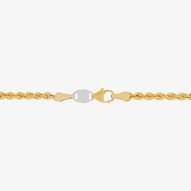Bonded Brilliance Womens 14K Gold Bonded With Sterling Silver 18 Inch Rope Chain Necklace