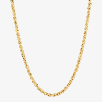 Bonded Brilliance Womens 14K Gold Bonded With Sterling Silver 18 Inch Rope Chain Necklace