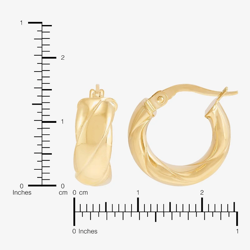 Made in Italy Womens 14K Gold 16mm Hoop Earrings