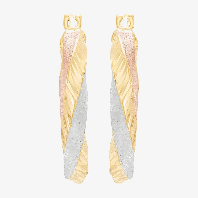 Made in Italy Womens 14K Gold 20mm Hoop Earrings