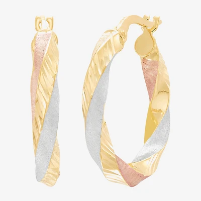 Made in Italy Womens 14K Gold 20mm Hoop Earrings