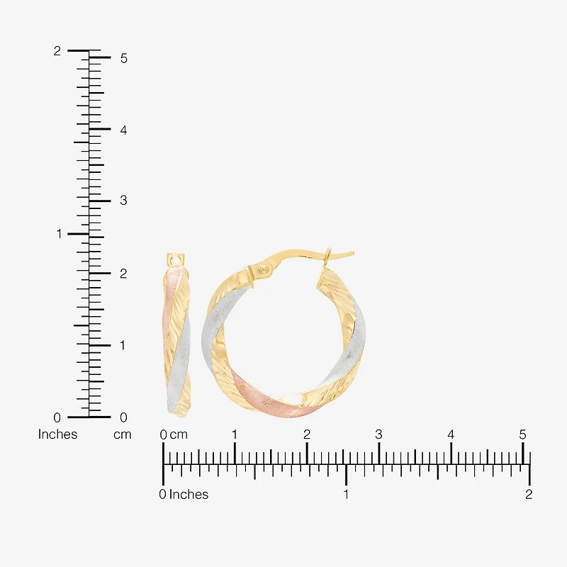 Made in Italy Womens 14K Gold 20mm Hoop Earrings