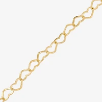 Made in Italy Womens 24K Gold Over Silver 7.5 Inch Solid Link Chain Bracelet