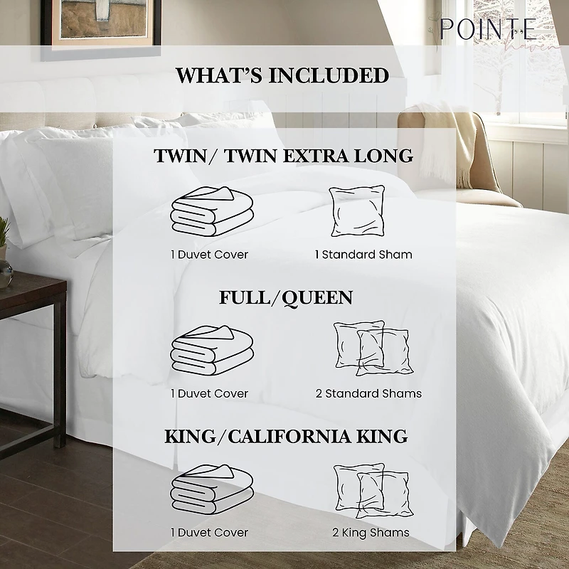 Pointehaven Printed Or Solid Cotton Duvet Cover Set
