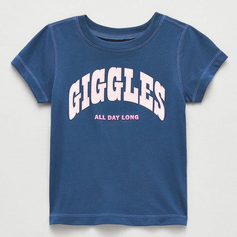 Okie Dokie Toddler Girls Easy-on + Easy-off Sensory Friendly Round Neck Short Sleeve Adaptive Regular Fit Graphic T-Shirt
