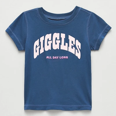Okie Dokie Toddler Girls Easy-on + Easy-off Sensory Friendly Round Neck Short Sleeve Adaptive Regular Fit Graphic T-Shirt