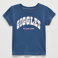 Okie Dokie Toddler Girls Easy-on + Easy-off Sensory Friendly Round Neck Short Sleeve Adaptive Regular Fit Graphic T-Shirt
